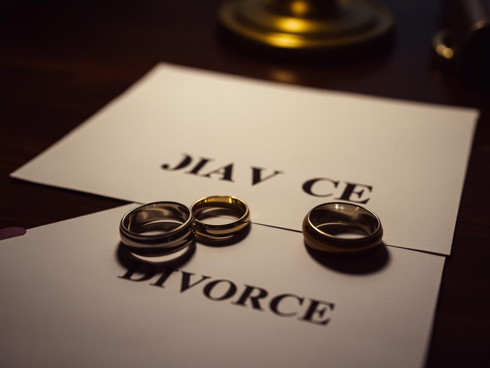 Wedding rings representing dissolution of marriage cases